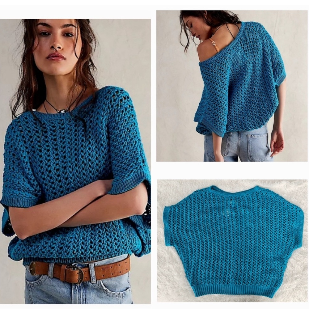 Free People We The Free Sophia SweaterTee Ocean Palace